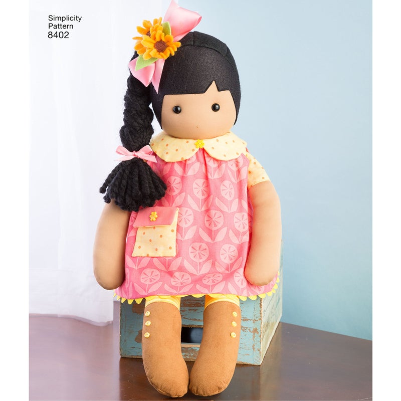 Simplicity Stuffed Doll with Clothes Art and Craft Sewing Template, One Size Only, Mulit Color - Image 3
